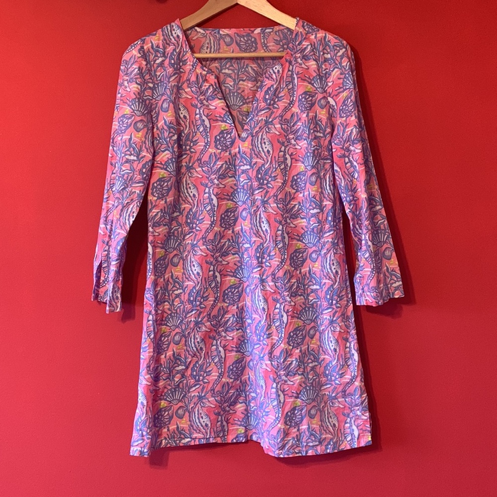 Breezy Seahorse Print Tunic Dress - Picture 3 of 8